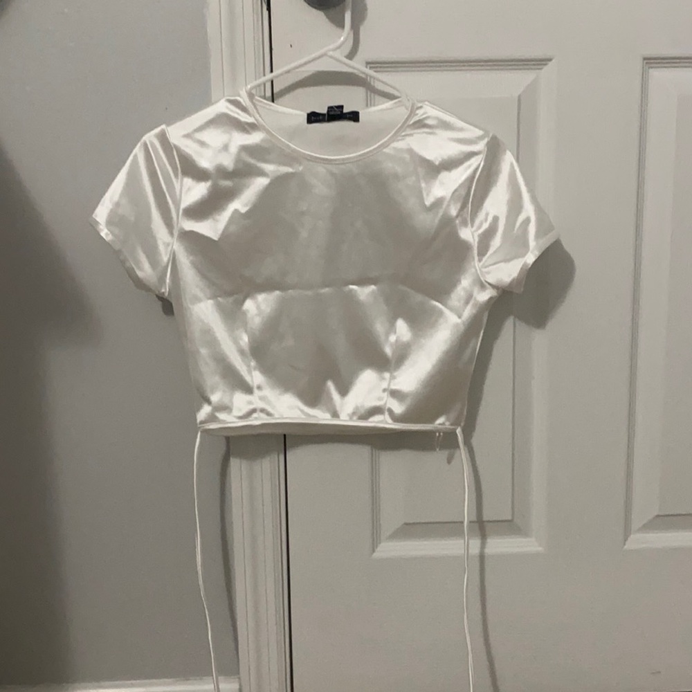 BRAND NEW White Metallic Crop Top
